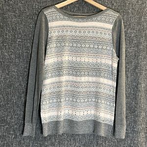 Fine knit Tommy Hilfiger sweater. Studded sparkle Aztec design